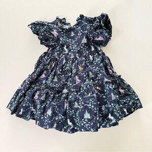 Janie and Jack Disney-Elsa Navy Floral Dress